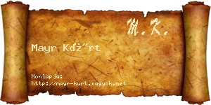 Mayr Kürt névjegykártya